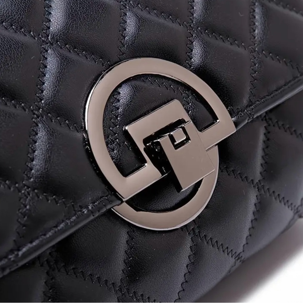 Elegant Unbranded Black Quilted Crossbody Chain Bag- NIP - Picture 6 of 12
